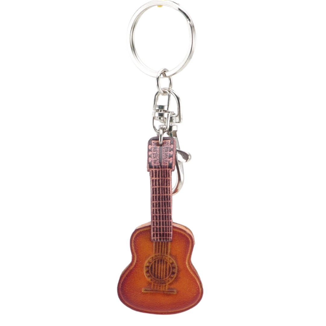 Guitar Leather Keychain