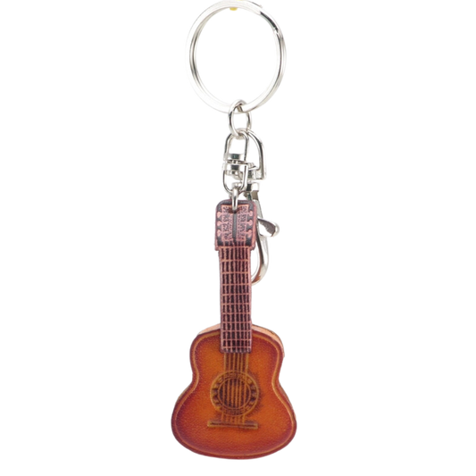 Guitar Leather Keychain