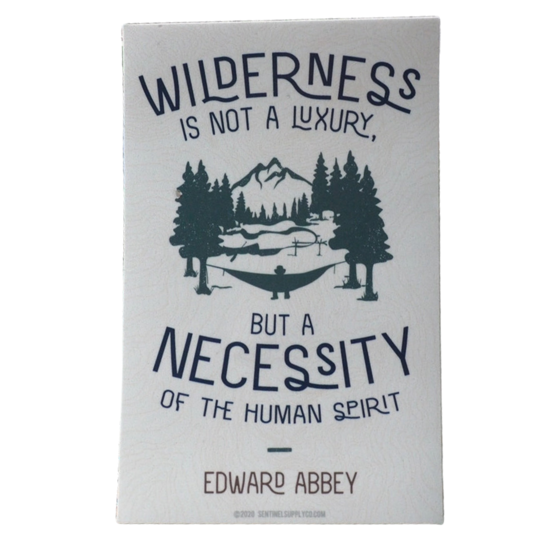 Edward Abbey Wilderness Quote Sticker Light Tan