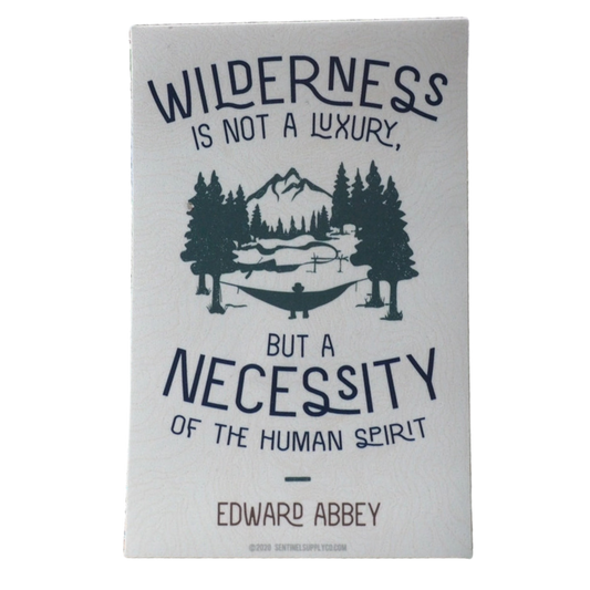 Edward Abbey Wilderness Quote Sticker Light Tan