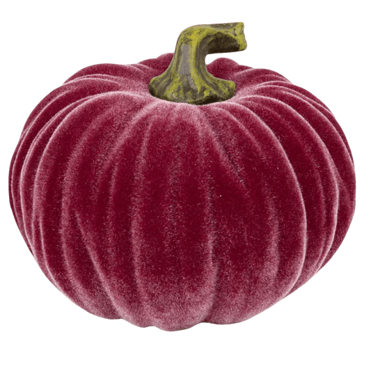 4.5" Velvet Burgundy Pumpkin
