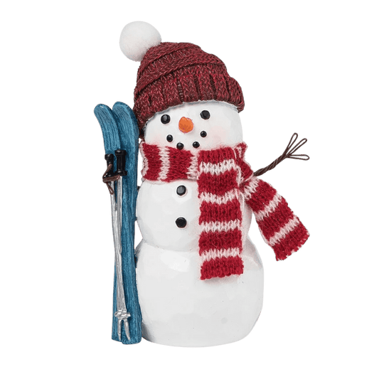 Snowman with Skis Figurine