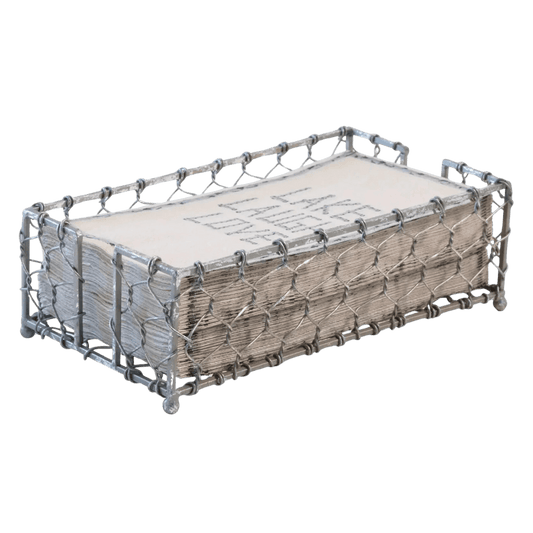 Chicken Wire Silver Guest Napkin Caddy