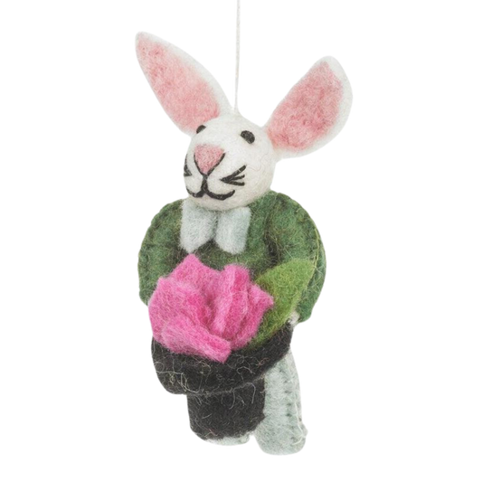 Merlin the Magician Rabbit Felted Ornament