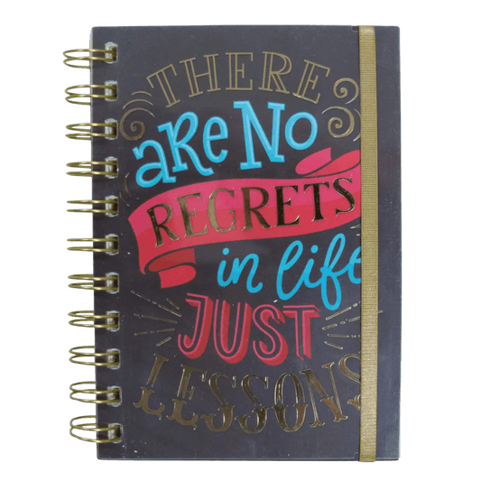 No Regrets Wire Notebook with Band