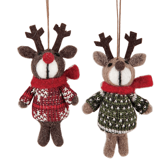 Deer in Sweater Christmas Ornament