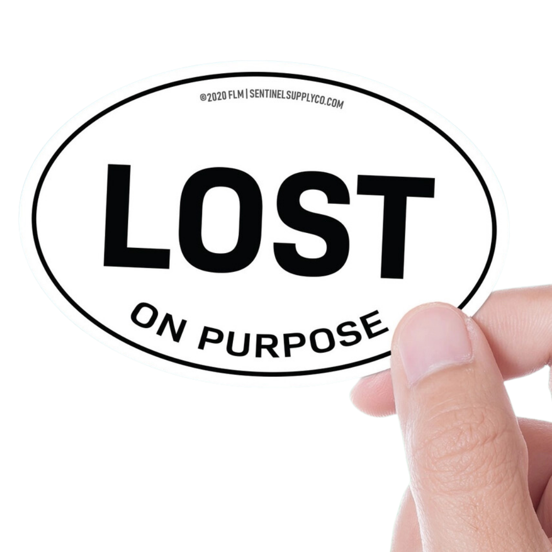 Lost on Purpose Oval Sticker Small