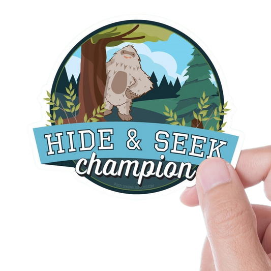 Hide and Seek Bigfoot Sticker - Funny Sasquatch Decals