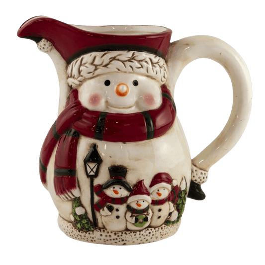 Jolly Snowman Ceramic Pitcher