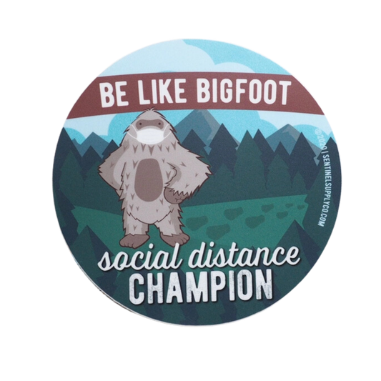 Social Distancing Sasquatch Sticker, Large