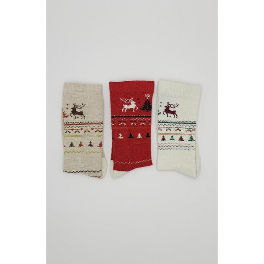 Red Holiday Alpaca Socks  - Med