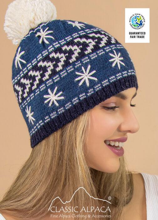 Nevada Fleece Lined Alpaca Hat- Navy