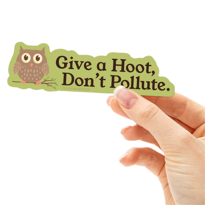 Give a Hoot Don't Pollute Owl Sticker