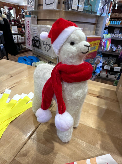 8” Felted Alpaca Christmas Plush