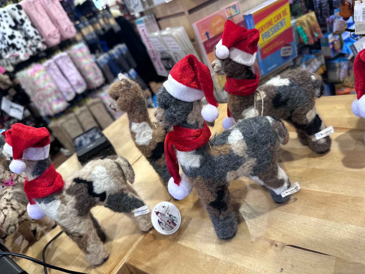 8” Felted Alpaca Christmas Plush