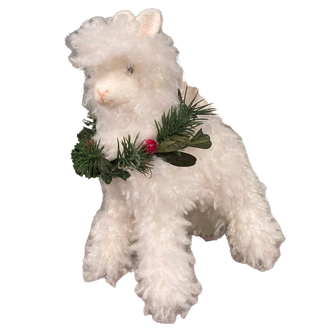 Holiday Alpaca Standing Figurine