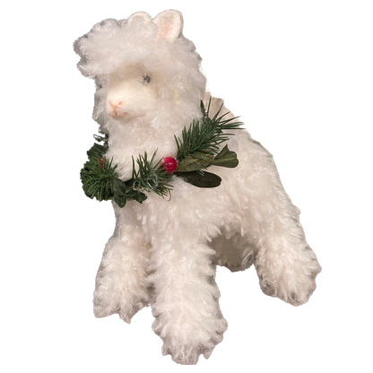 Holiday Alpaca Standing Figurine