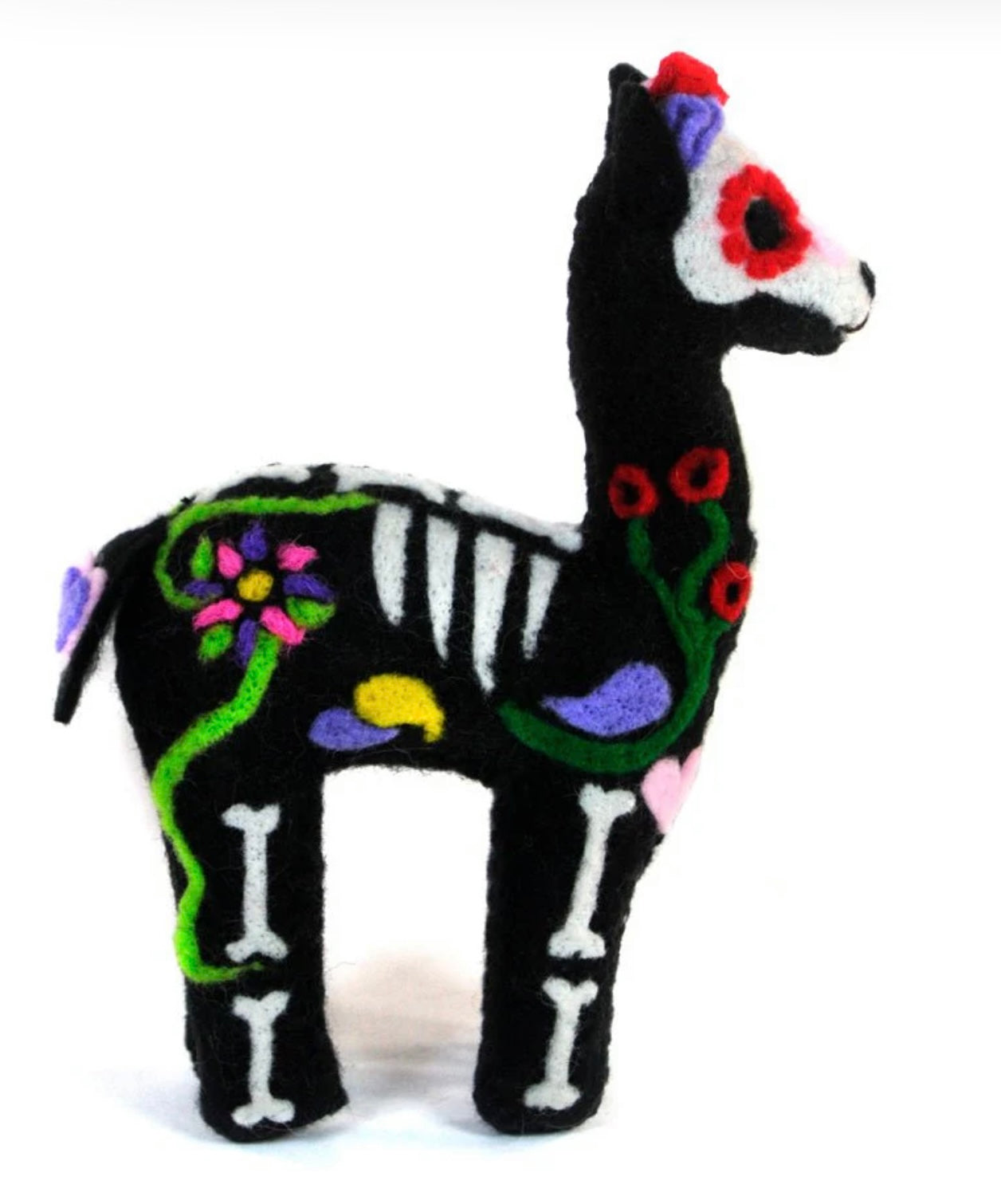 Alpaca Day Of the Dead Halloween Felted Collectible
