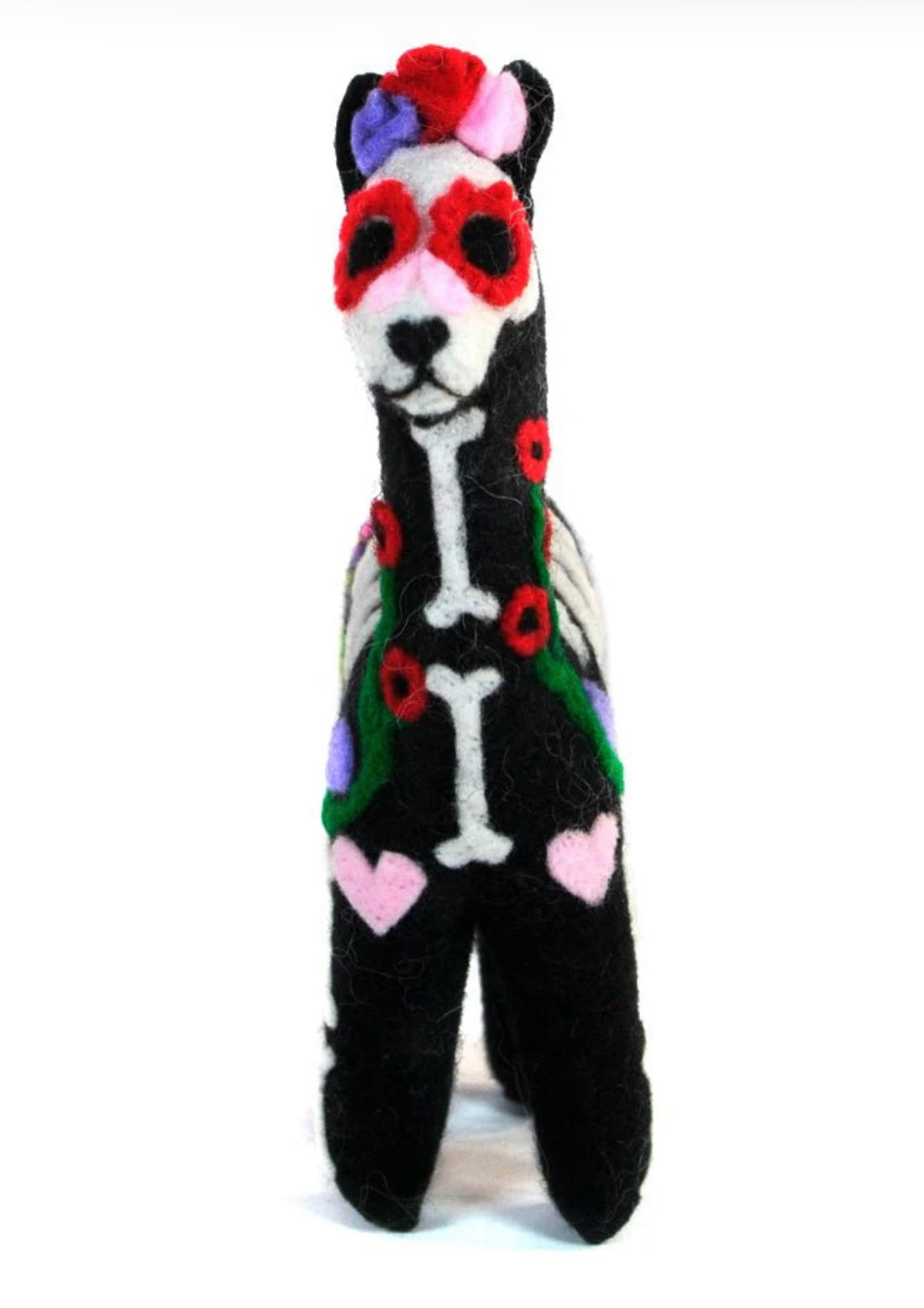 Alpaca Day Of the Dead Halloween Felted Collectible
