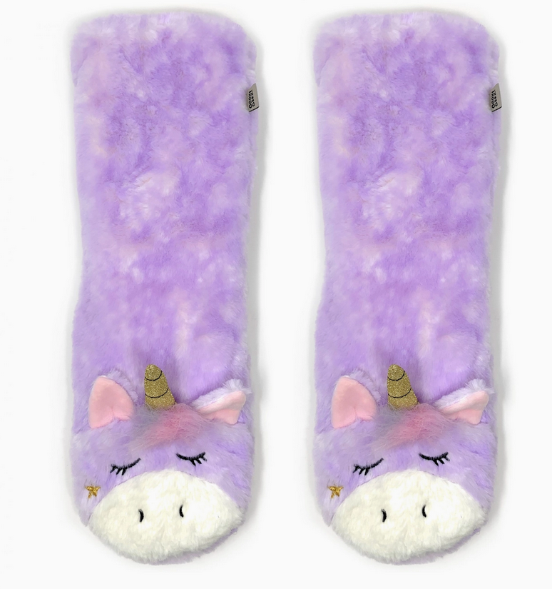 Purple Magic Unicorn Gripper Slipper Socks