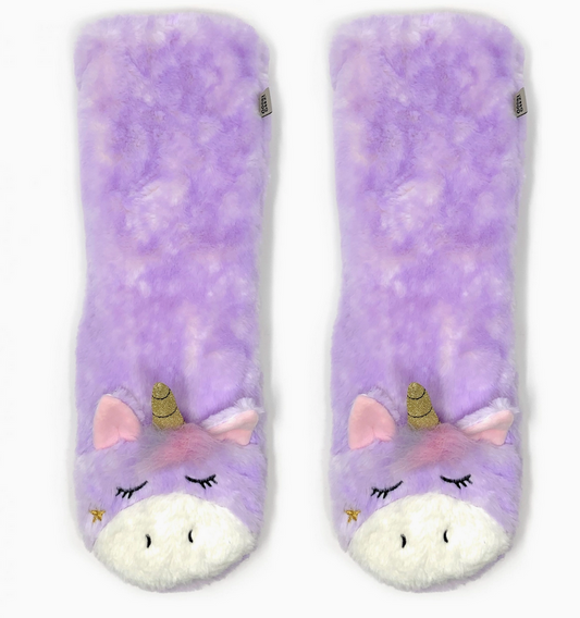Purple Magic Unicorn Gripper Slipper Socks