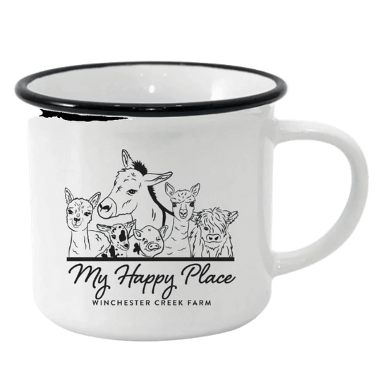 WCF My Happy Place Enamelware 12 oz Mug