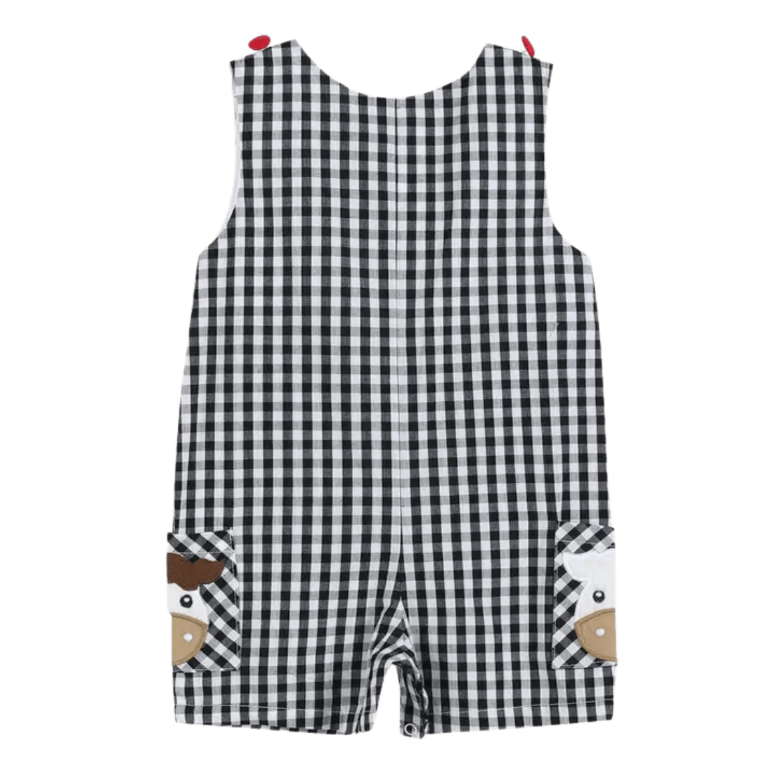 Black and white checkered children's overalls-Winchester Creek Farms