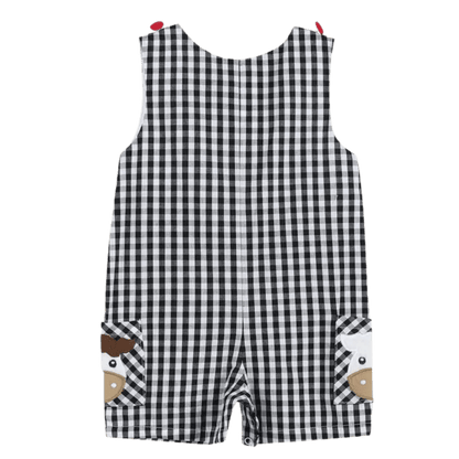 Black and white checkered children's overalls-Winchester Creek Farms