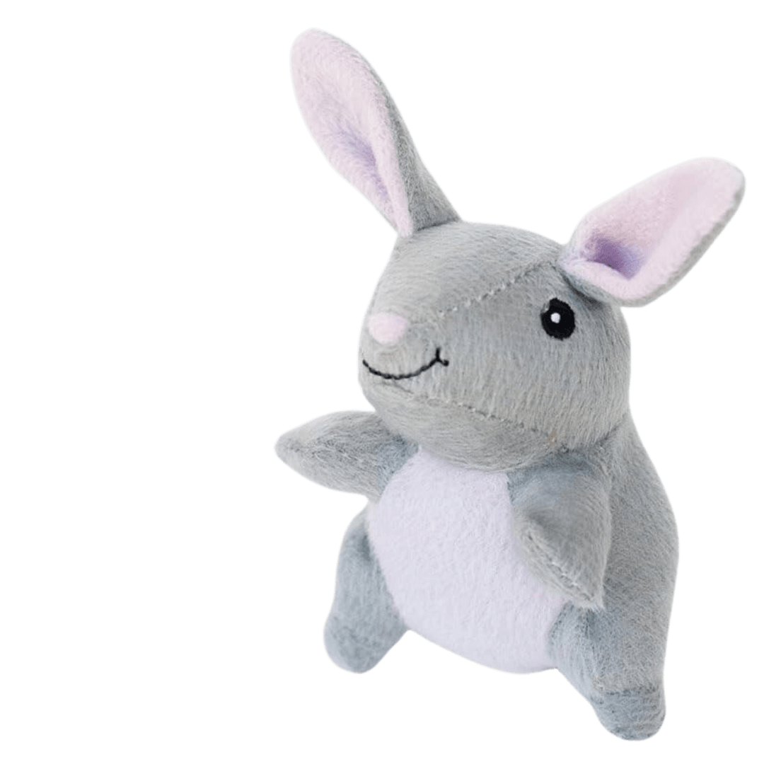 Plush grey bunny rabbit dog toy-Winchester Creek Farm