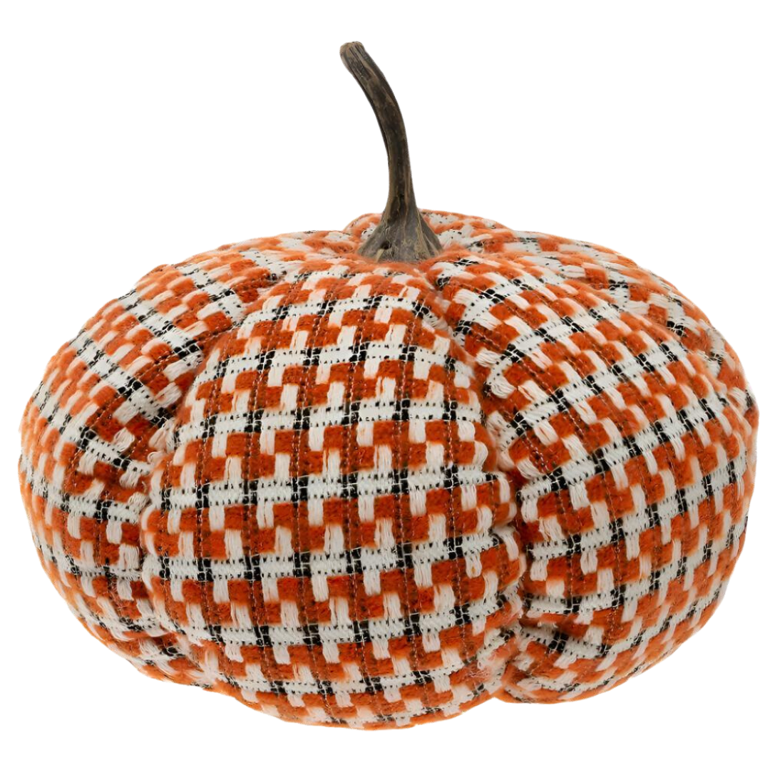 Eerie Orange Plaid Pumpkin