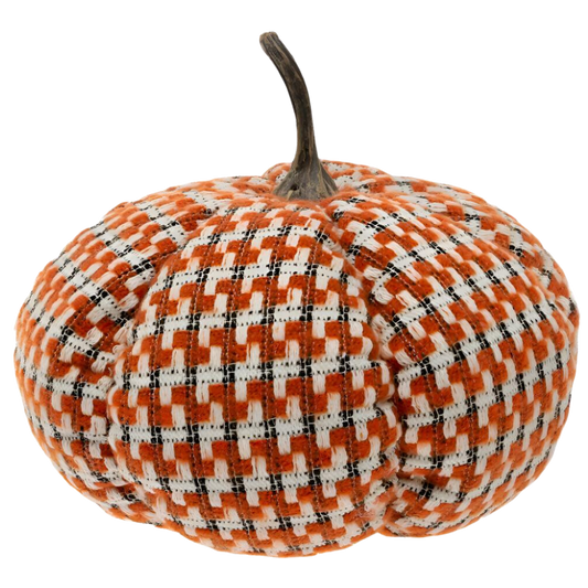 Eerie Orange Plaid Pumpkin