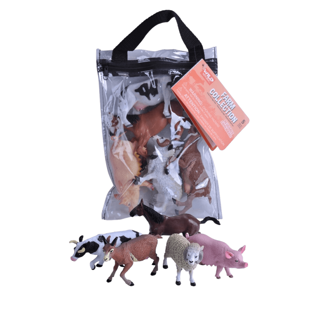 Play Farm Animals with Zippered Bag