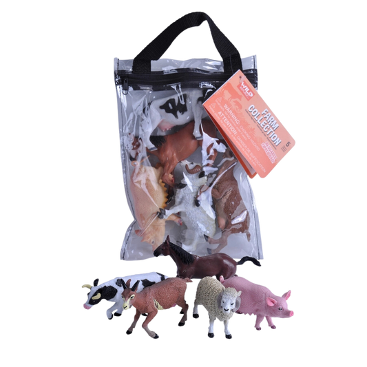 Play Farm Animals with Zippered Bag