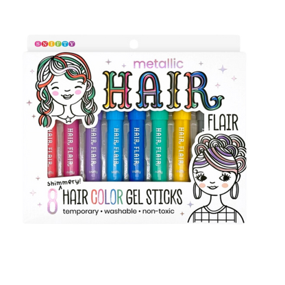 Hair Flair Metallic Shimmery Hair Color Gel Sticks Set of 8