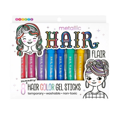 Hair Flair Metallic Shimmery Hair Color Gel Sticks Set of 8