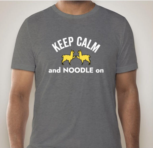 Keep Calm & Noodle On T-shirt - Gray