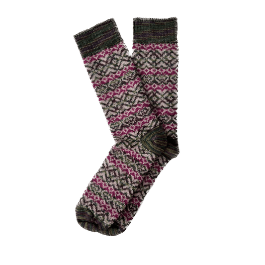 Monet Pink Alpaca Unisex Crew Socks M