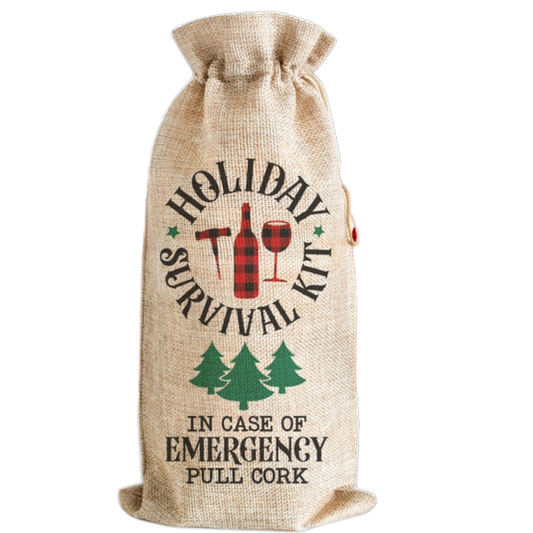 In Case of Emergency Holiday Wine Gift Bag