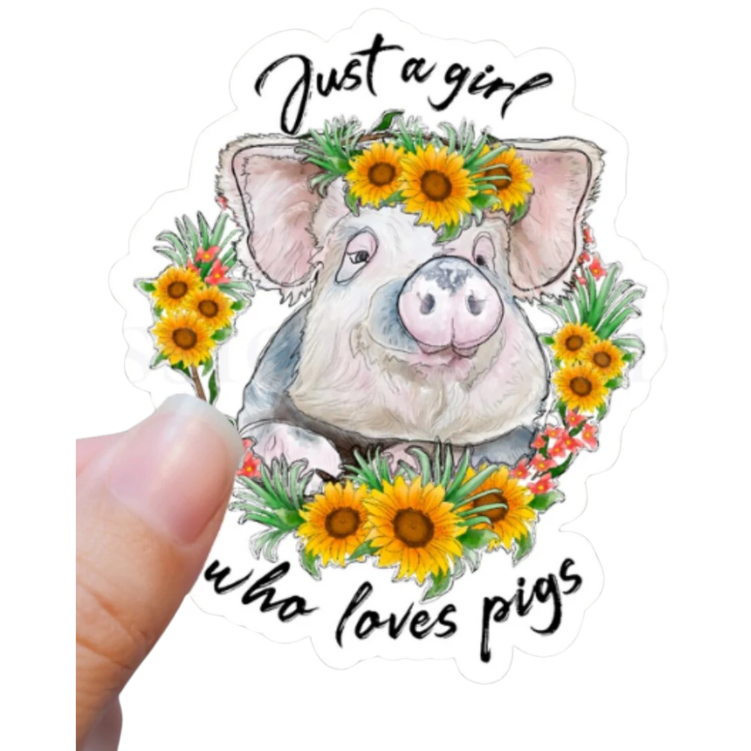 Just A Girl Who Loves Pigs Vinyl Sticker