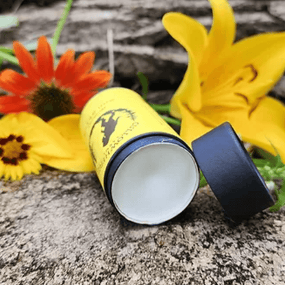 Black tube of sunscreen with yellow label-Winchester Creek Farm