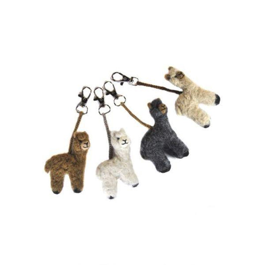 Alpaca Needle Felted Fawn Keychain