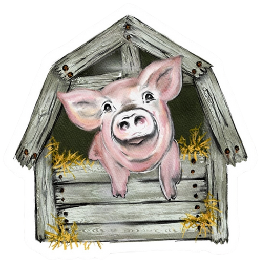 Pig Barn Vinyl Sticker