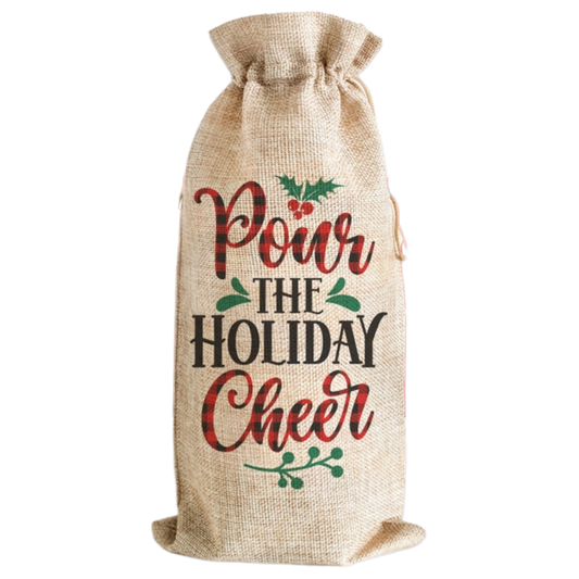 Pour The Holiday Cheer Wine - Wine Gift Bag