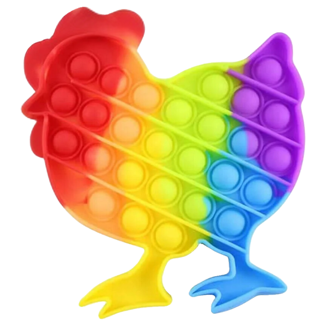 Rainbow Farm Fidget Bubble Popper - Chicken