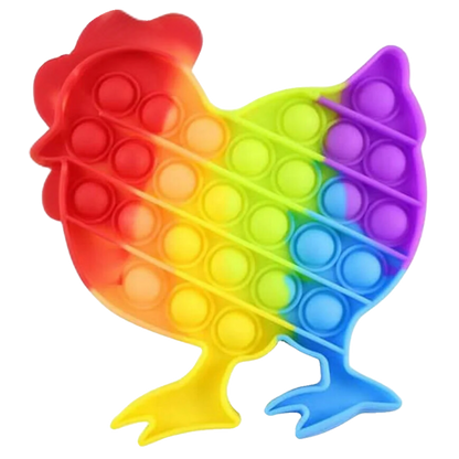 Rainbow Farm Fidget Bubble Popper - Chicken