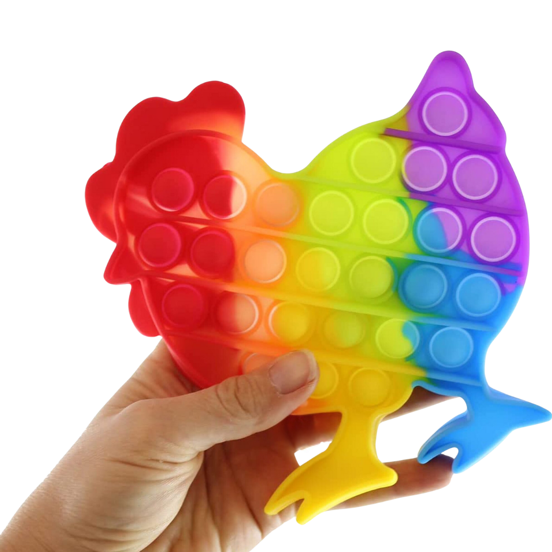 Rainbow Farm Fidget Bubble Popper - Chicken