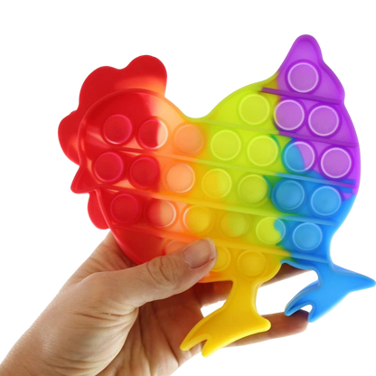 Rainbow Farm Fidget Bubble Popper - Chicken