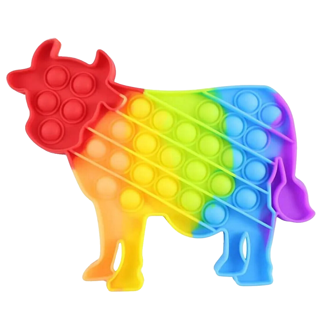 Rainbow Farm Fidget Bubble Popper - Cow