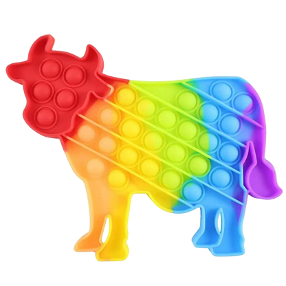 Rainbow Farm Fidget Bubble Popper - Cow