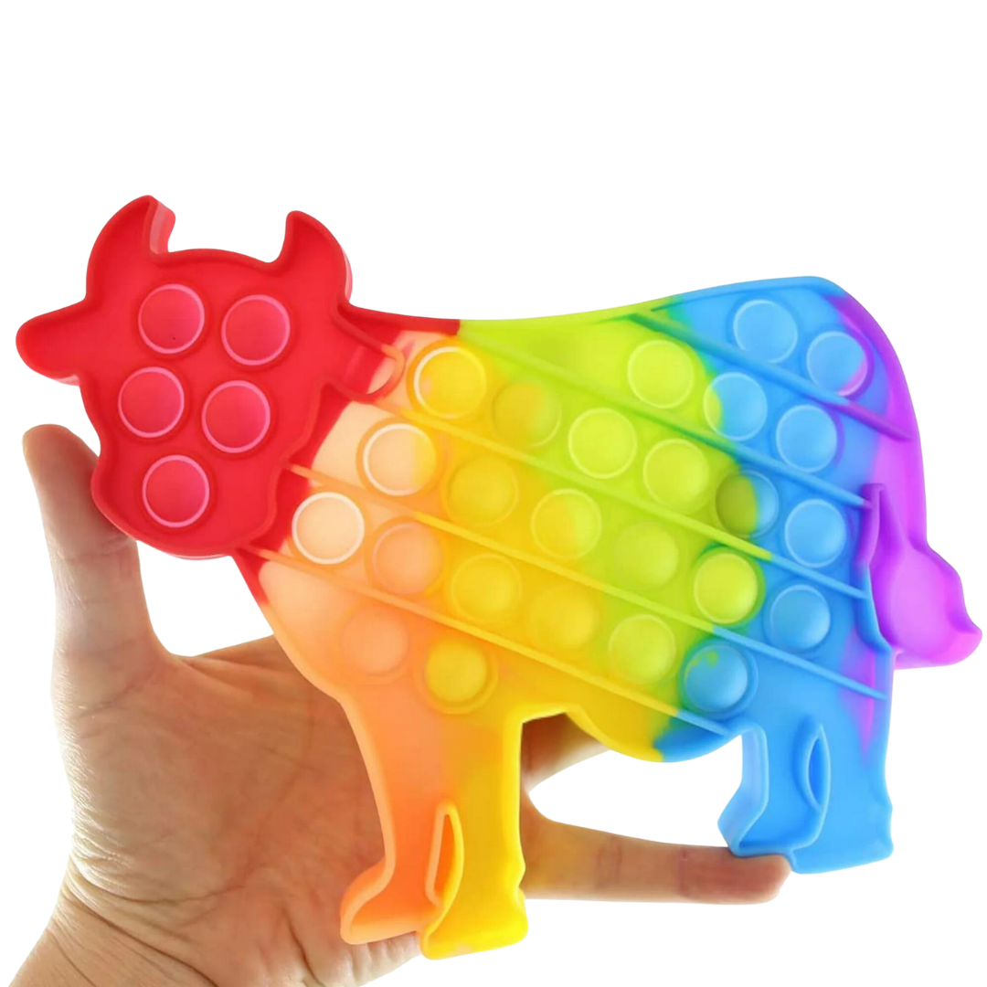 Rainbow Farm Fidget Bubble Popper - Cow